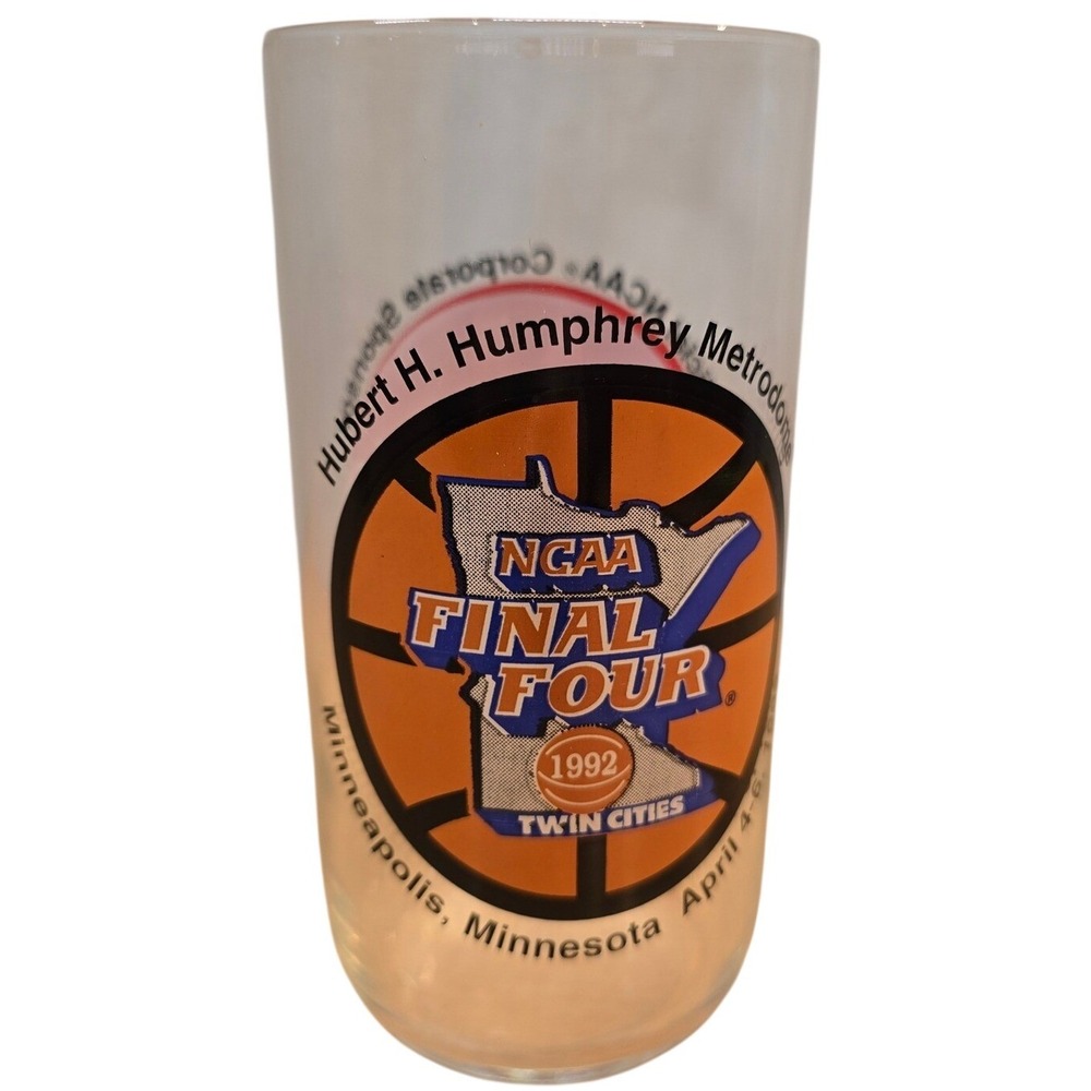 VTG 1992 NCAA Final Four Coca-Cola‎ 16 Oz. Glass Humphrey Metrodome Minneapolis